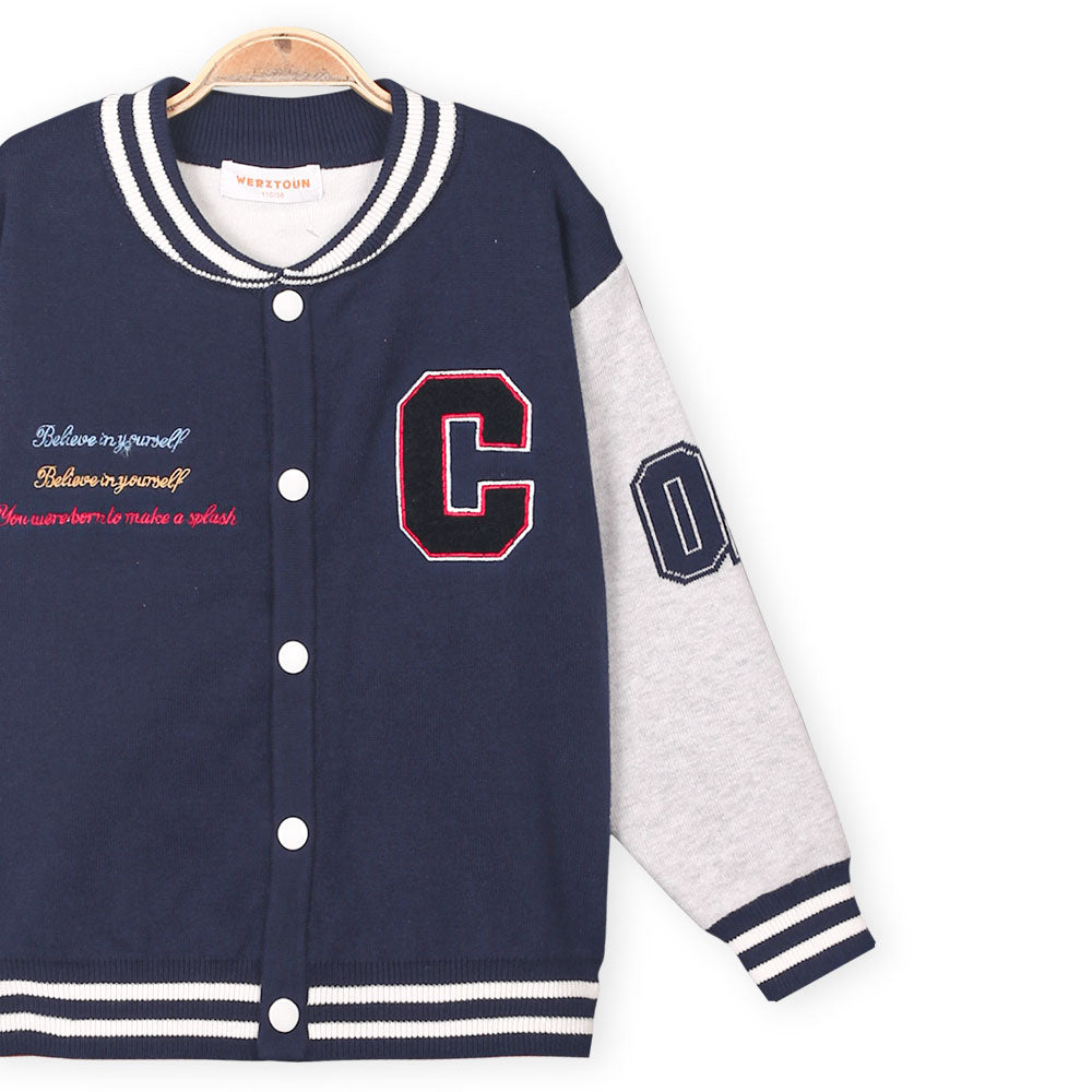 BOY JACKET NAVY BELIEVE YOURSELF KNITTED
