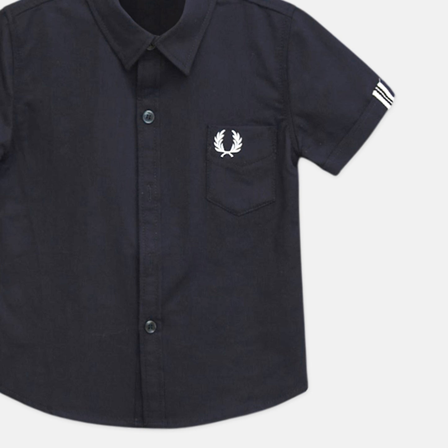 Navy Embroidered Pocket Shirt