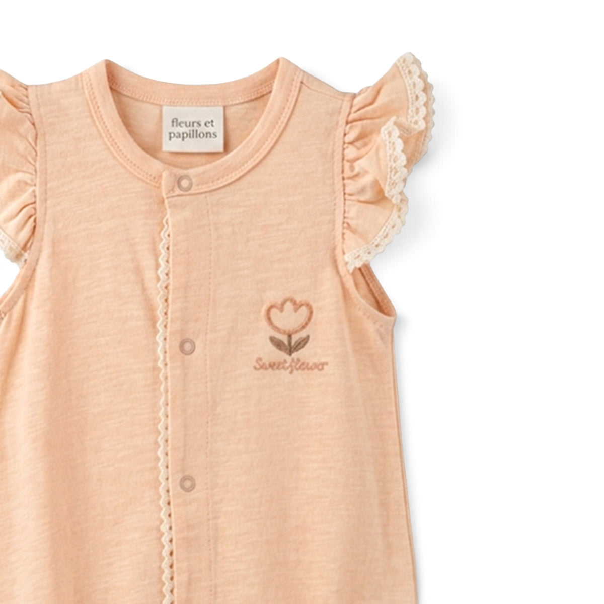 PEACH "SWEET FLOWER" ROMPER