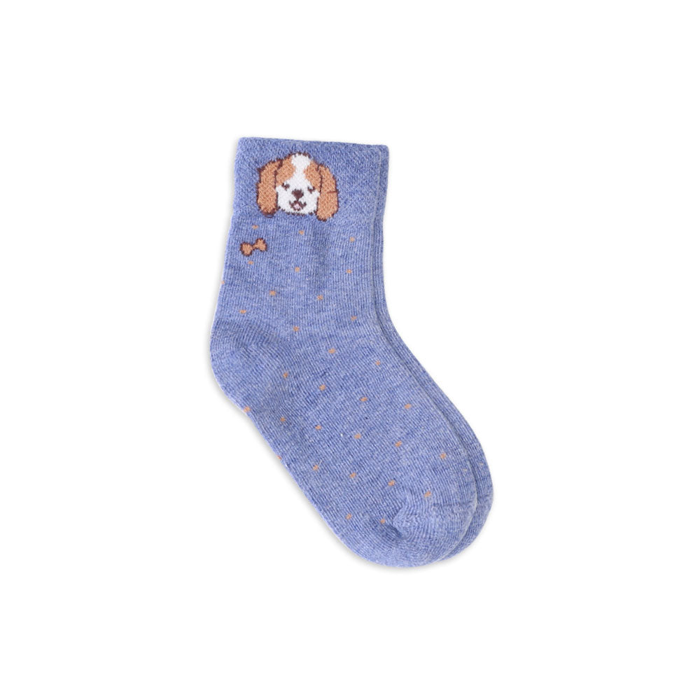 GIRL SOCKS STONE BLUE DOGGY