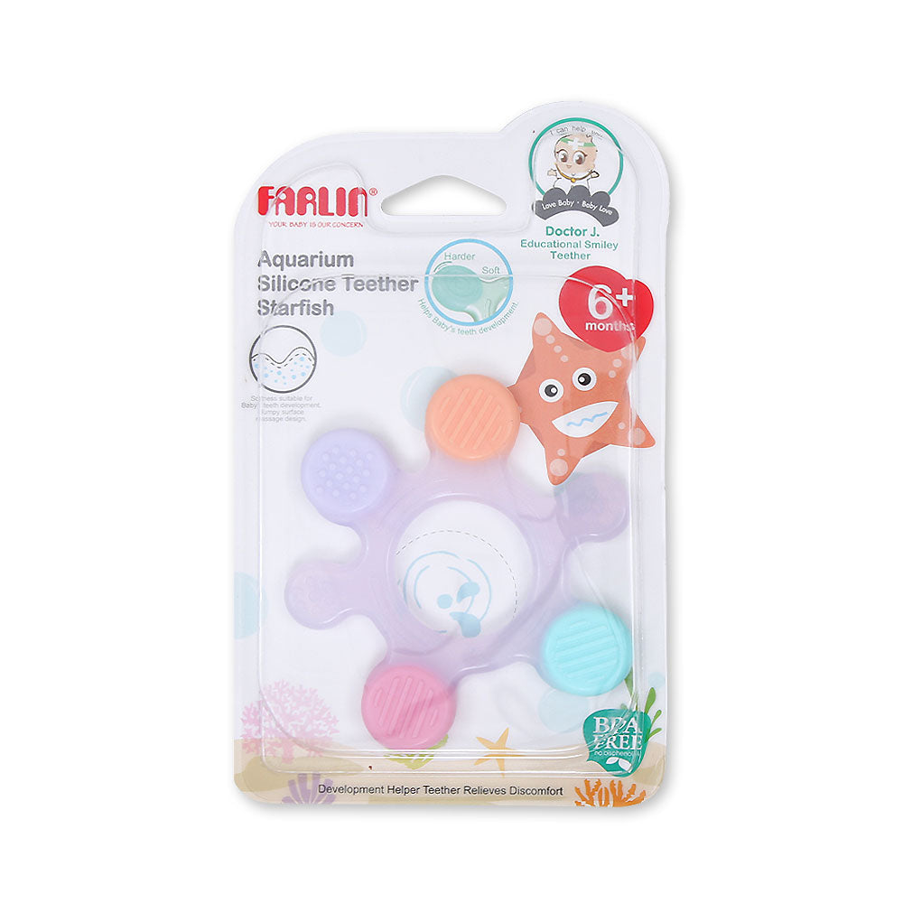 SILICONE GUM SOOTHER - LAVENDAR STARFISH