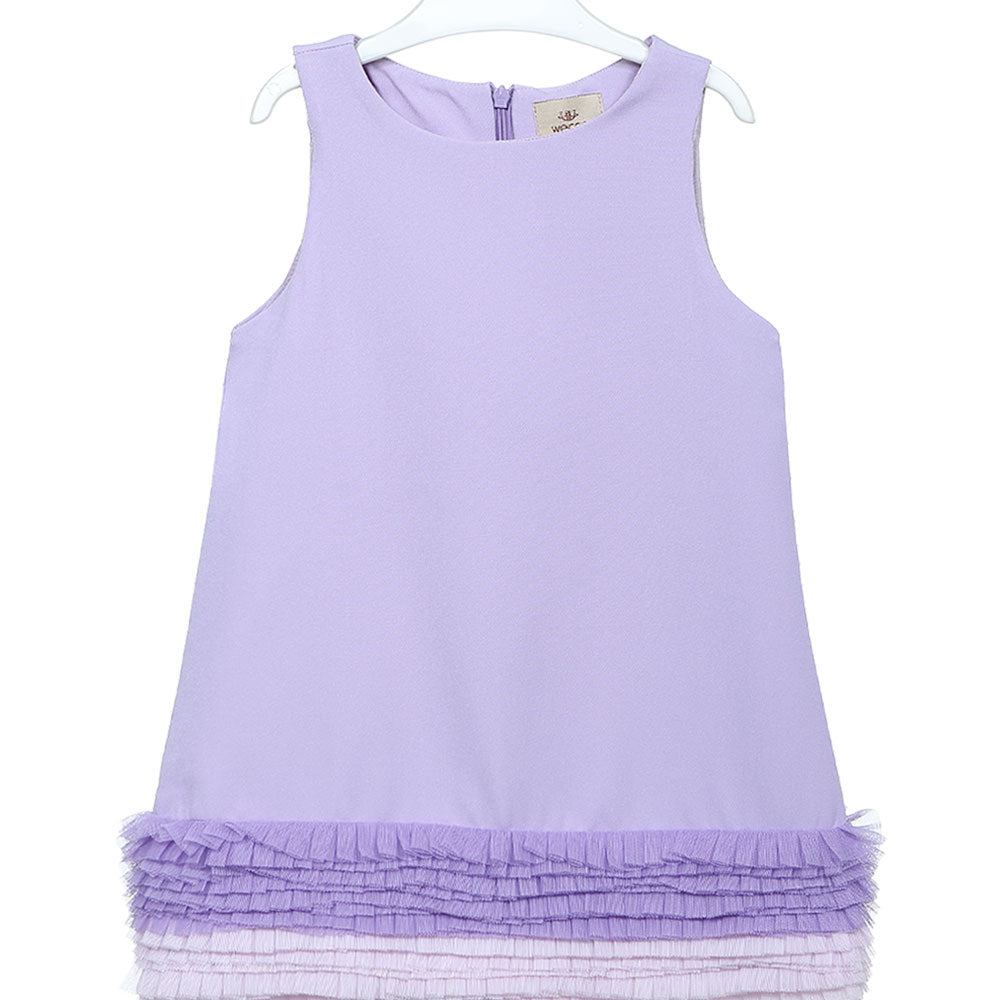 GIRL TOP LILAC FRILLED