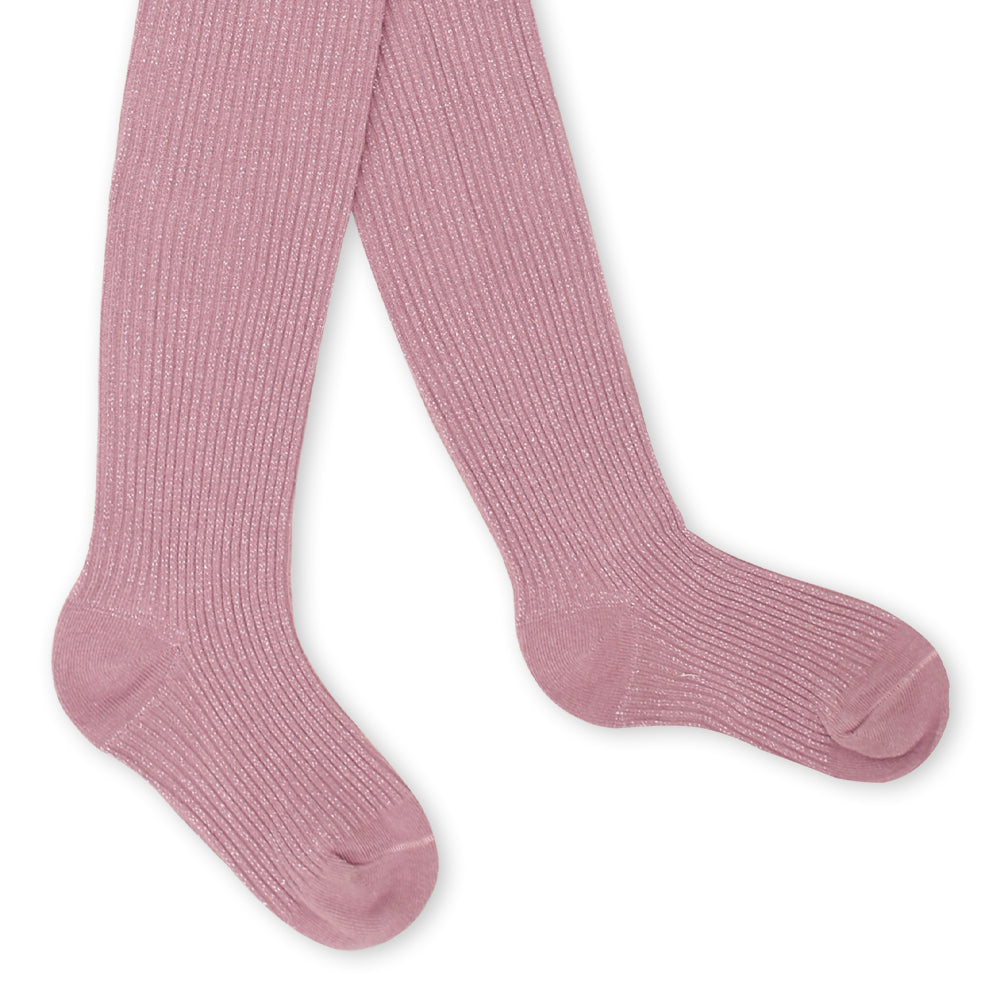 LEGGING W/GLITTER PINK GLITTERY RIBBED