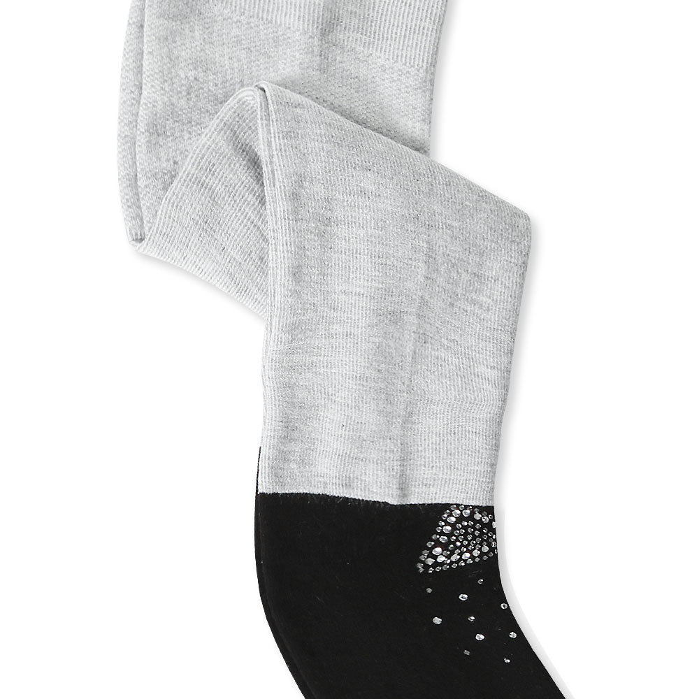 GIRL TIGHTS / LEGGINGS LIGHT GREY SEQUINED BOW