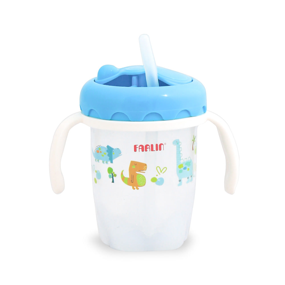 DRINKING CUP STEP 3-STRAW 240ML-BLUE
