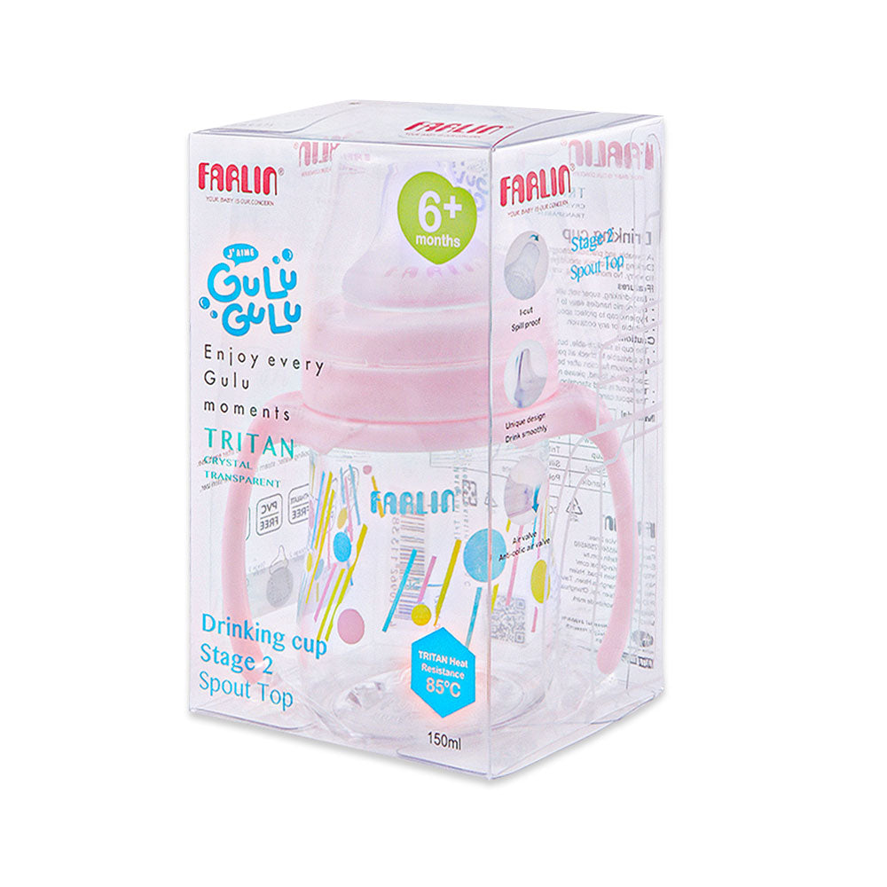 DRINKING CUP STAGE 2-SPOUT 150ML-PINK
