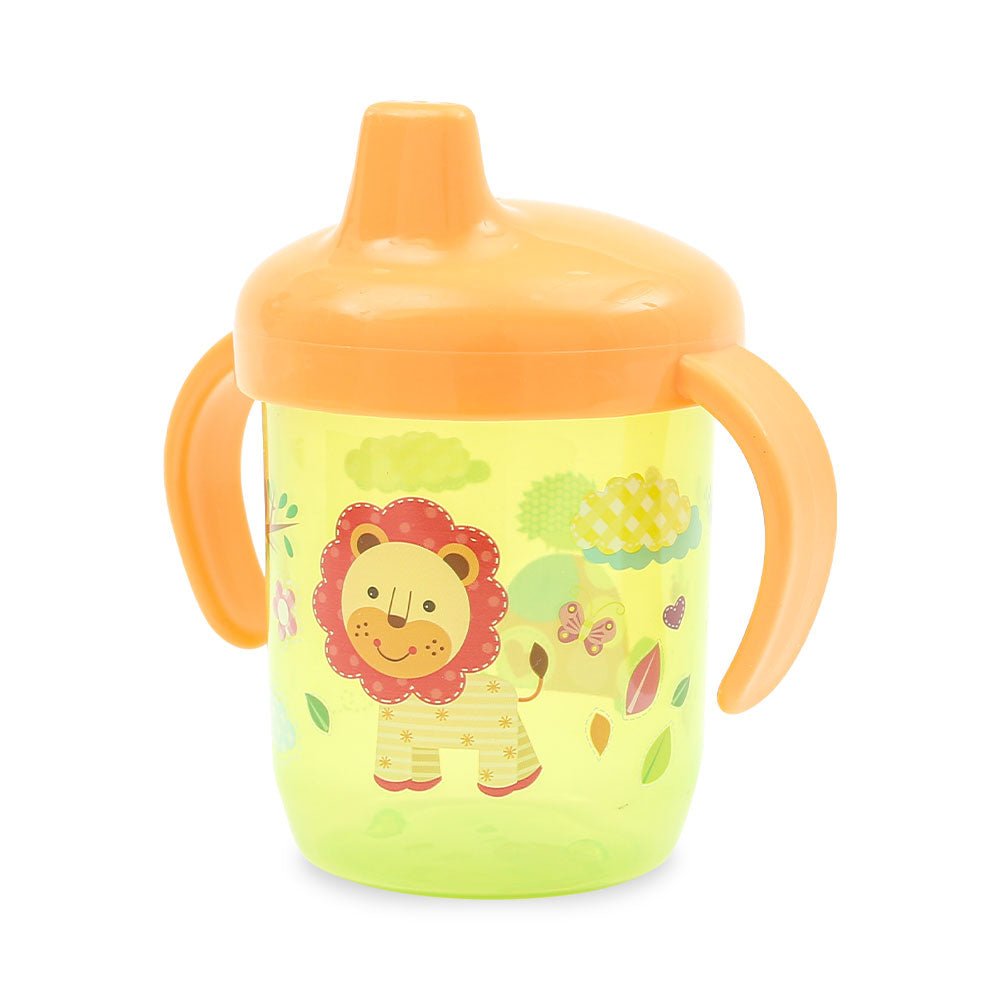 TRAINING CUP W/SPOUT GREEN LION
