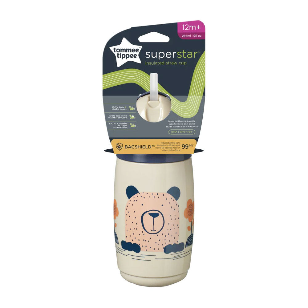 STRAW CUP INSULATED 266ML GREY