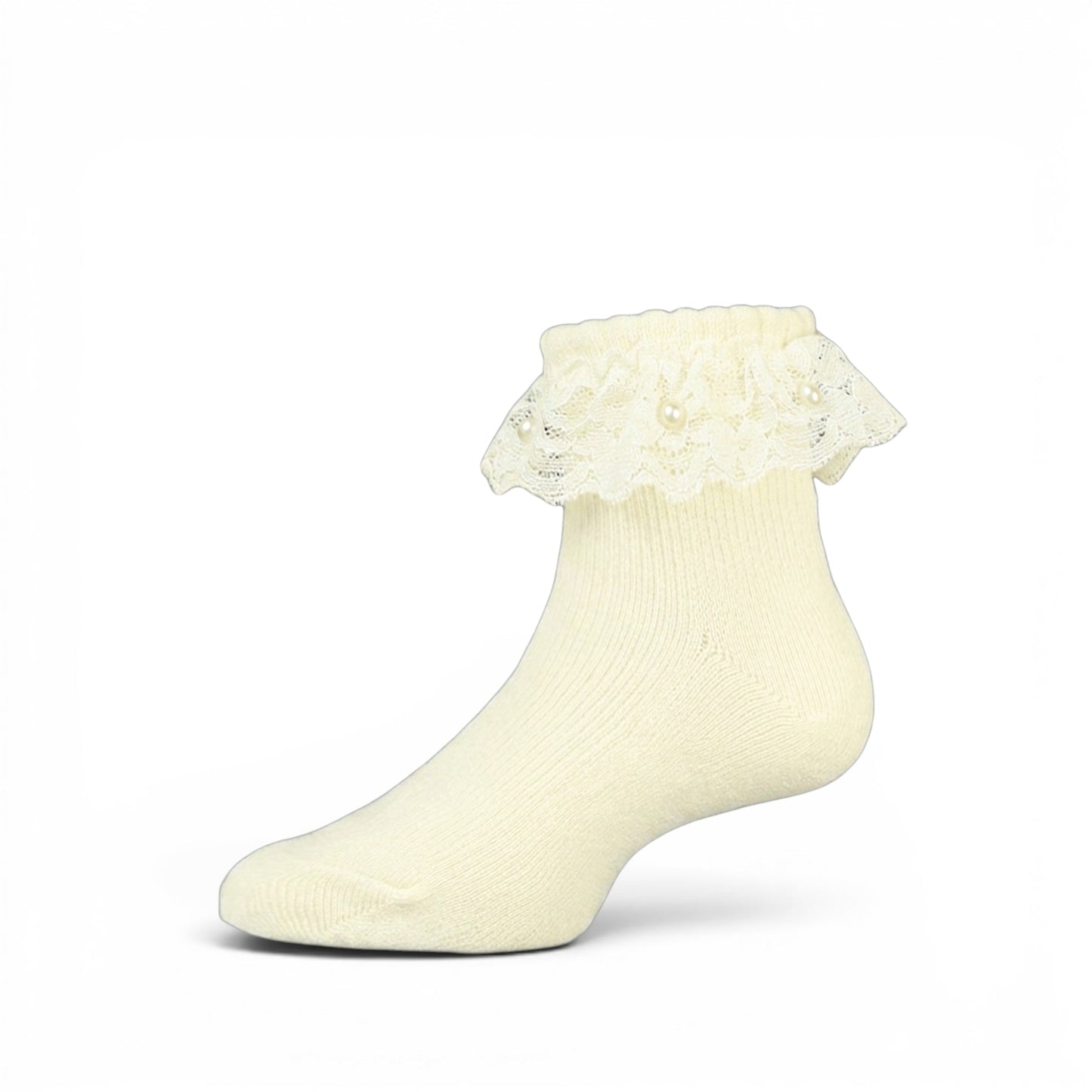 WHITE RUFFLE ANKLE GIRL SOCKS PK-2