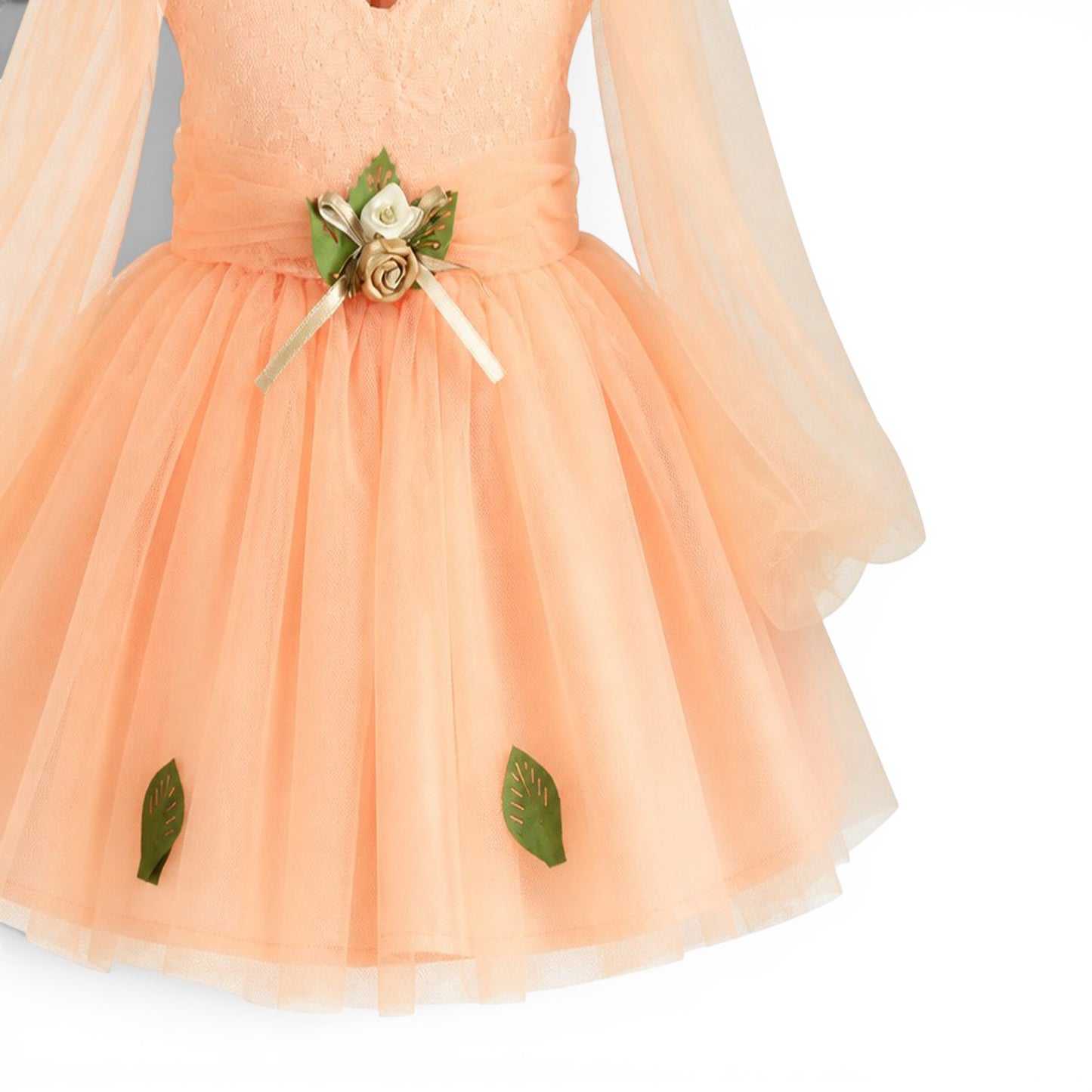 PEACH ROSE BABY GIRL FANCY FROCK GIFT SET