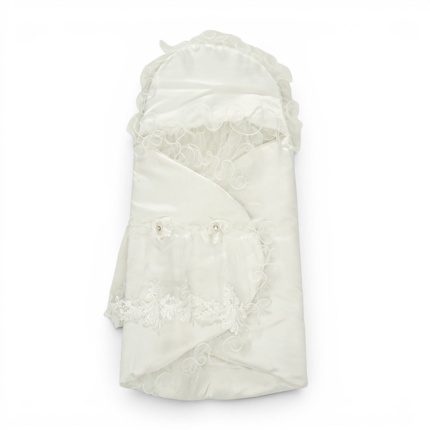 IVORY ELEGANCE EMBROIDERED HOODED CARRY NEST