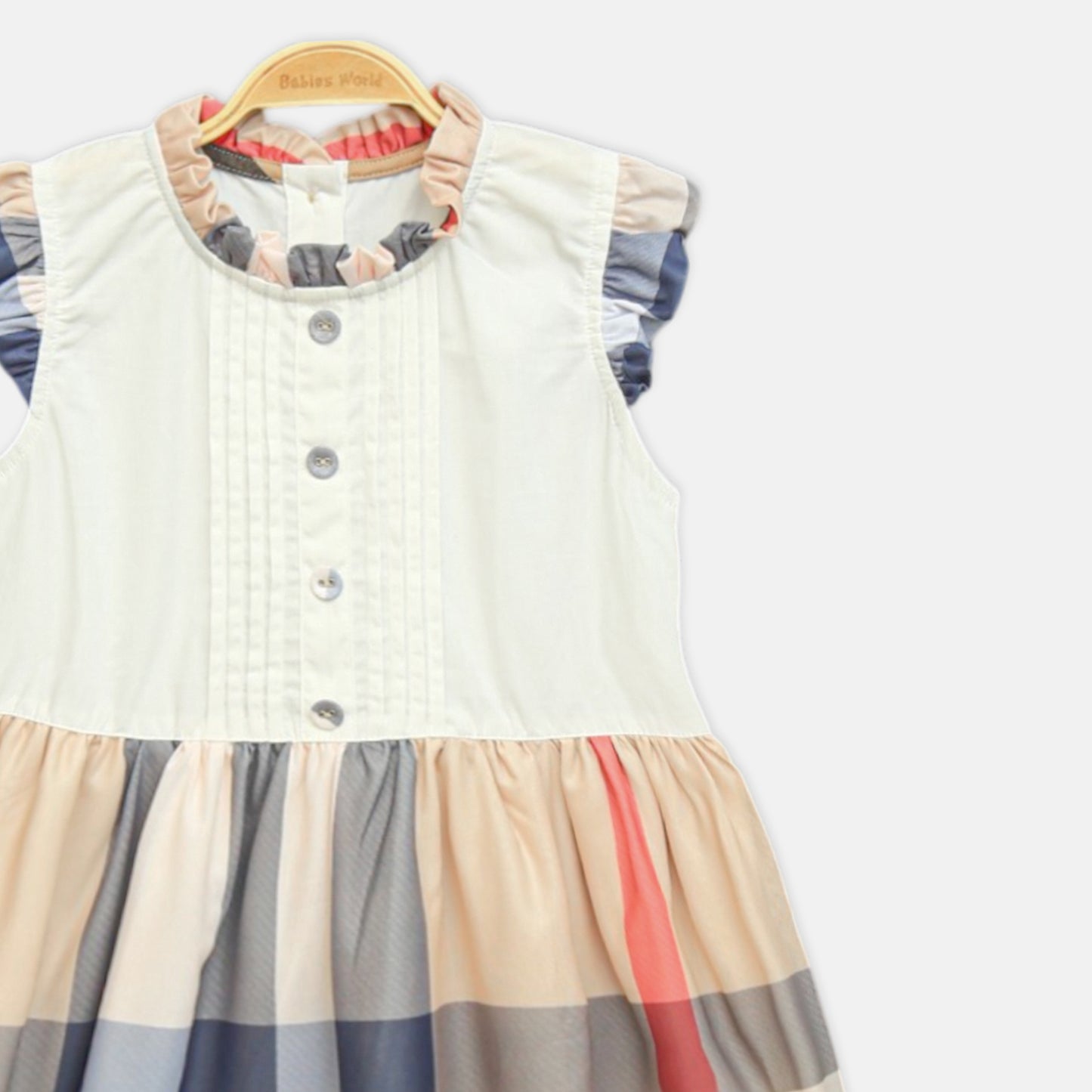 Peachy Plaid Combo Dress