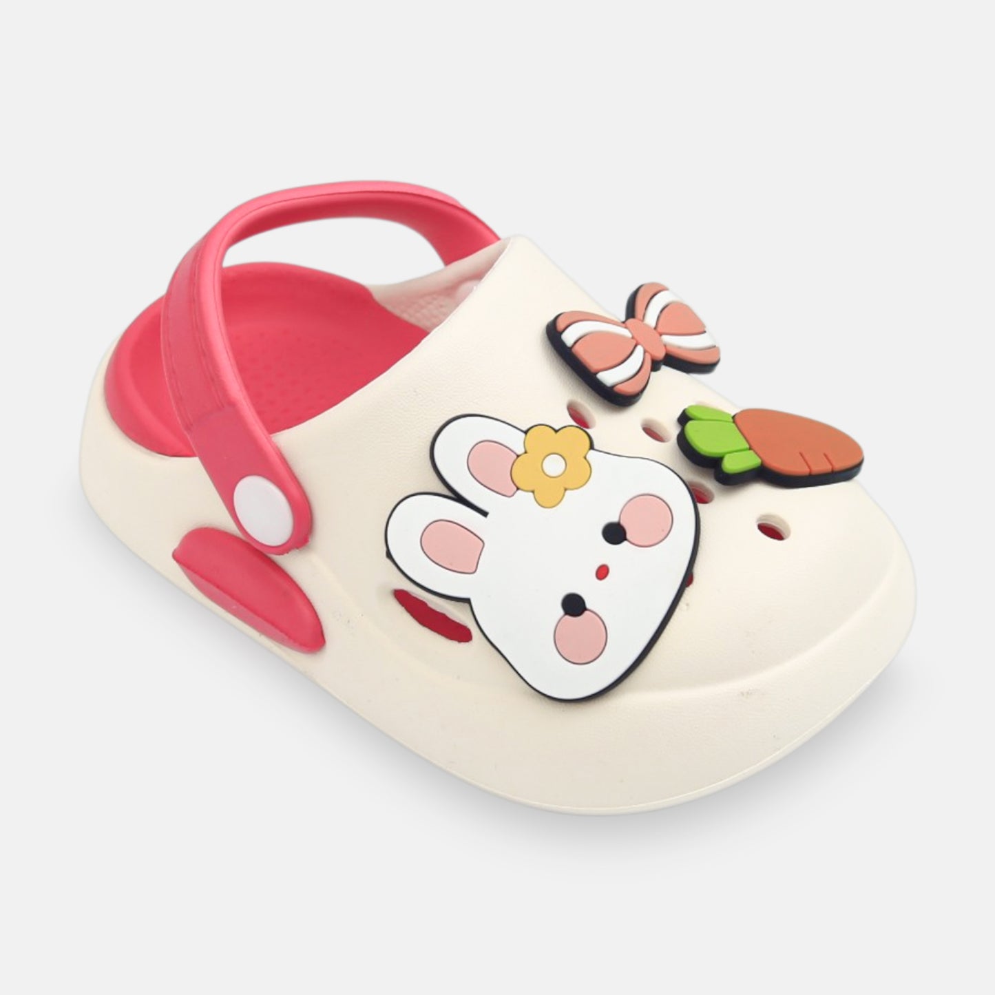 GIRL'S BUNNY THEMED CROCS – WHITE/PINK