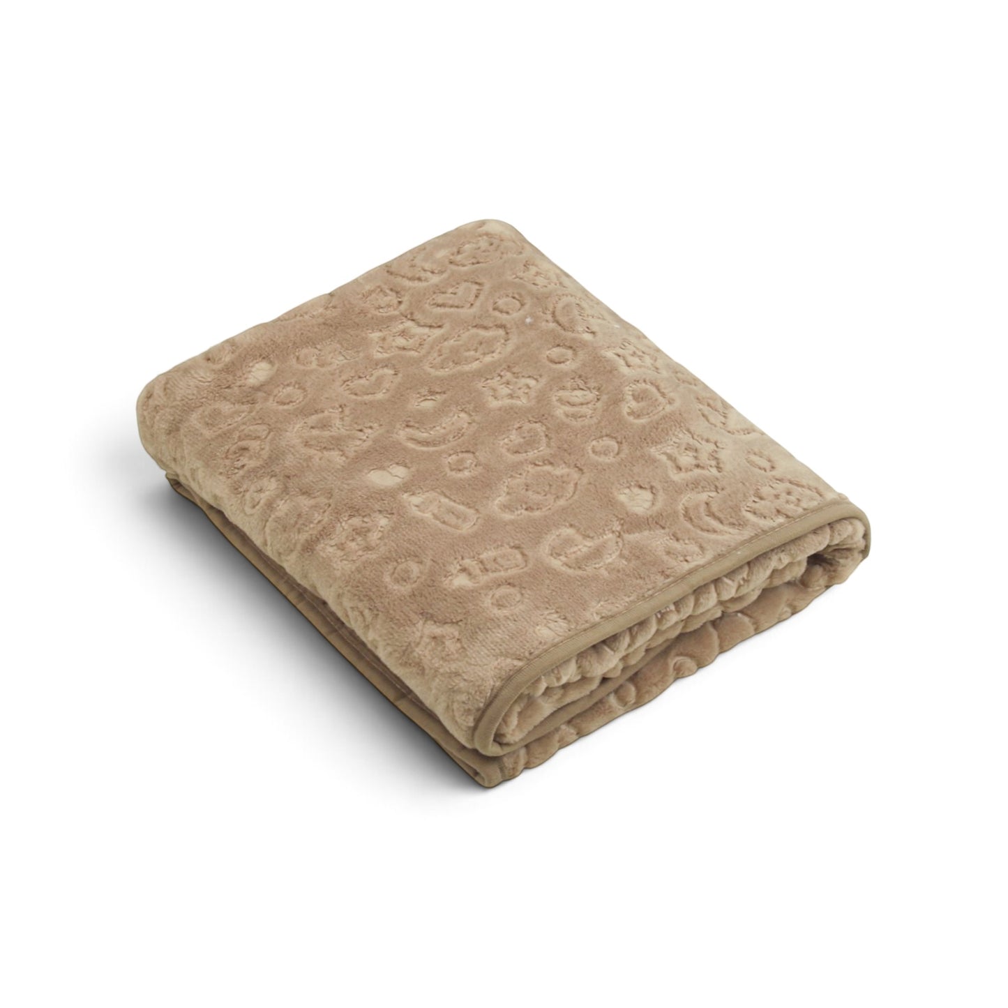 BROWN BABY ICONS EMBOSSED BLANKET