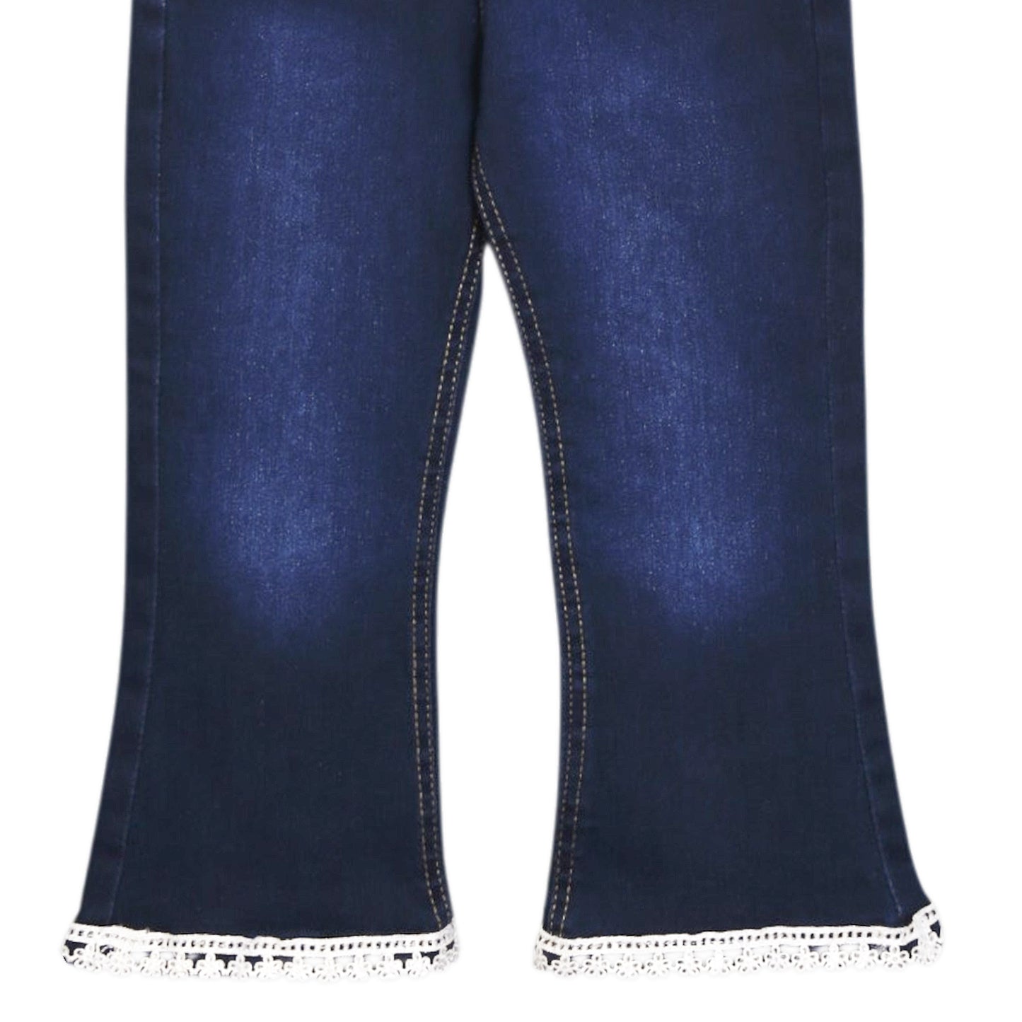 BLUE LACE TRIM JEANS