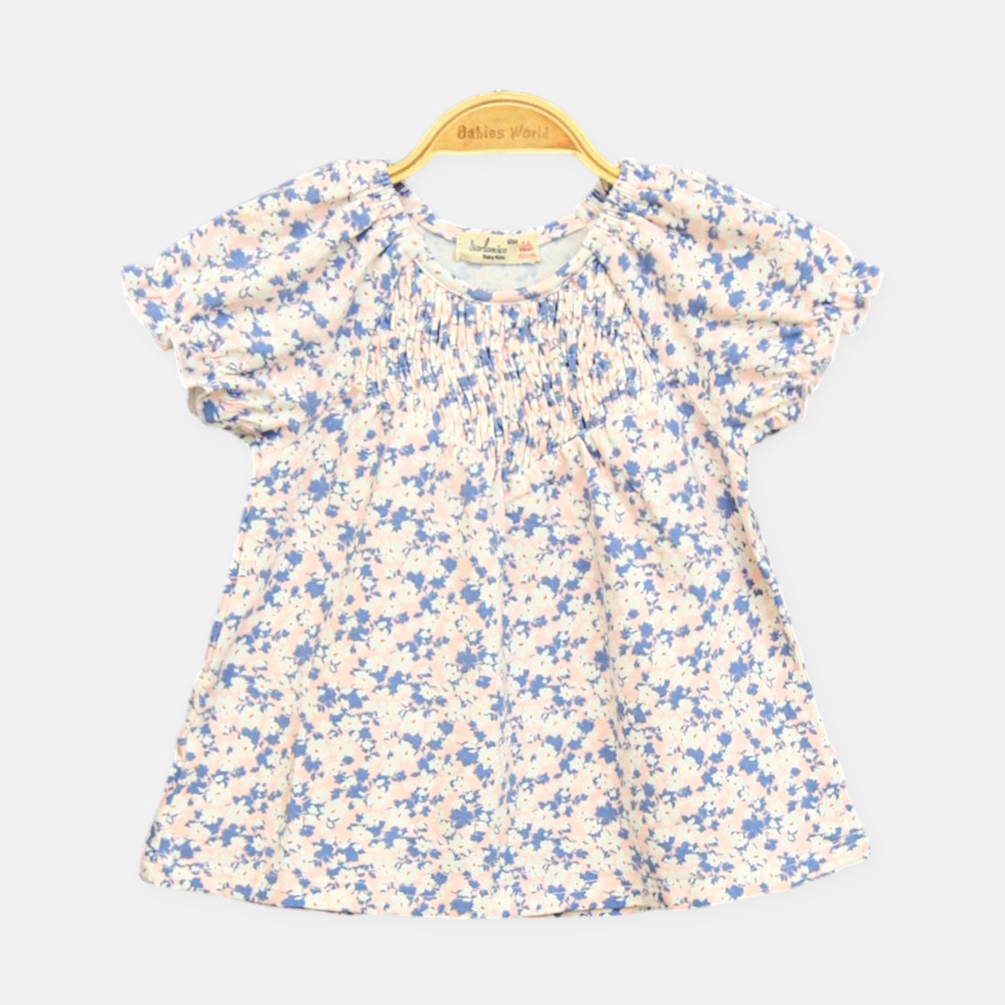 Pink Floral Smocked Top