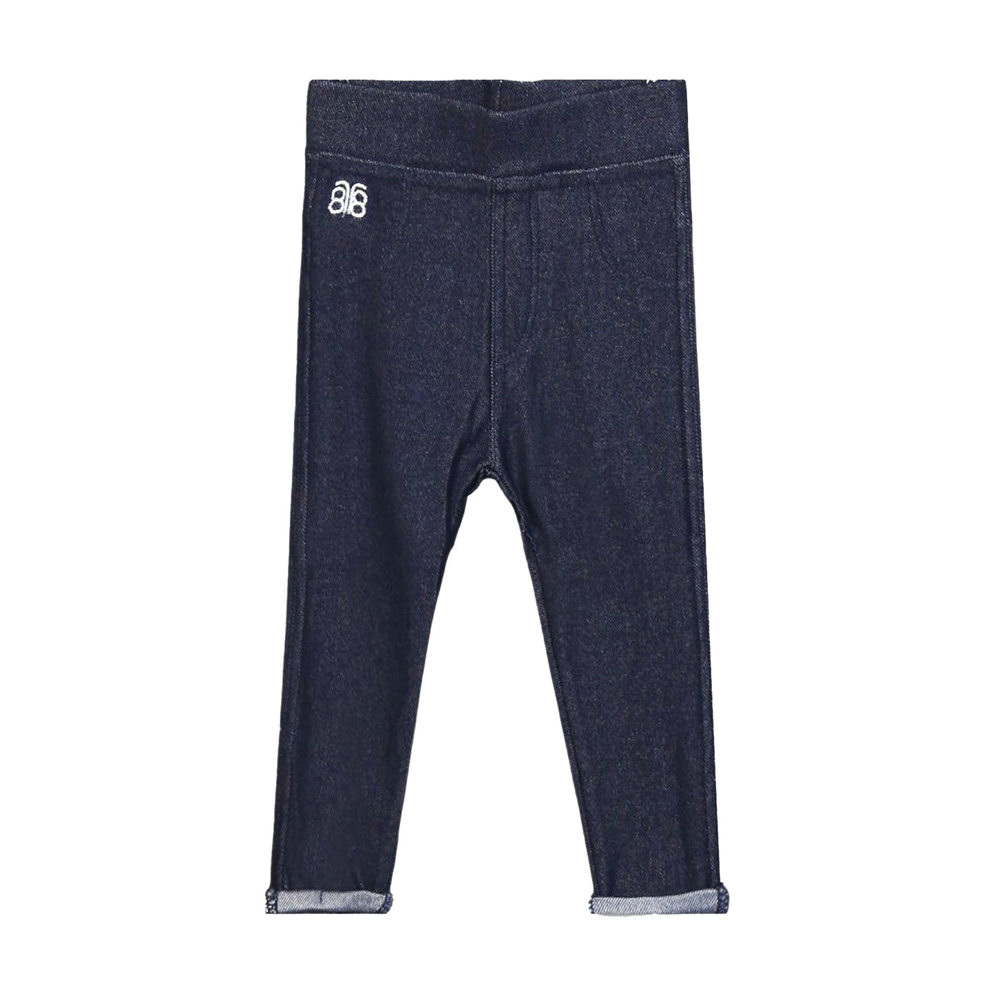 GIRLS' TEXTURED BLUE JEGGINGS