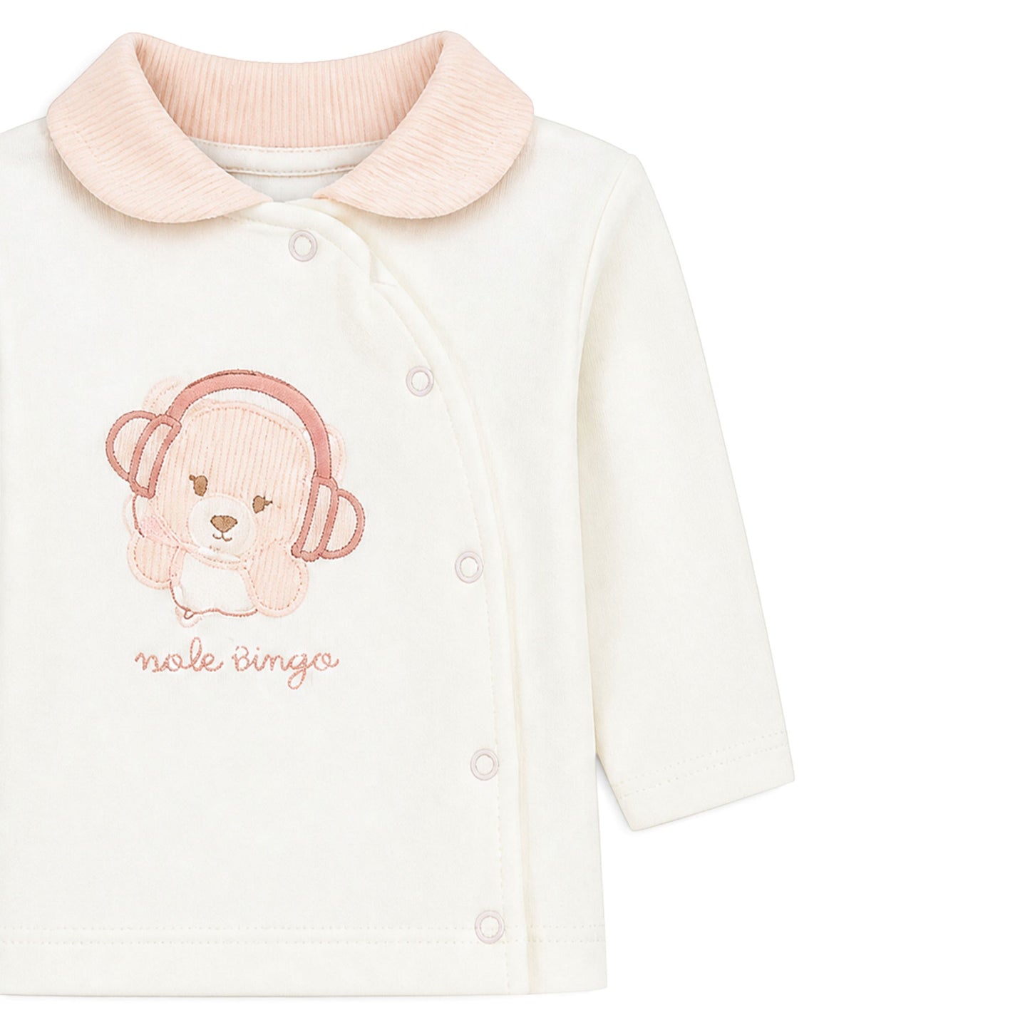 CREAM AND LIGHT PINK "ROCK SINGER" BEAR BABY GIRL GIFT SET