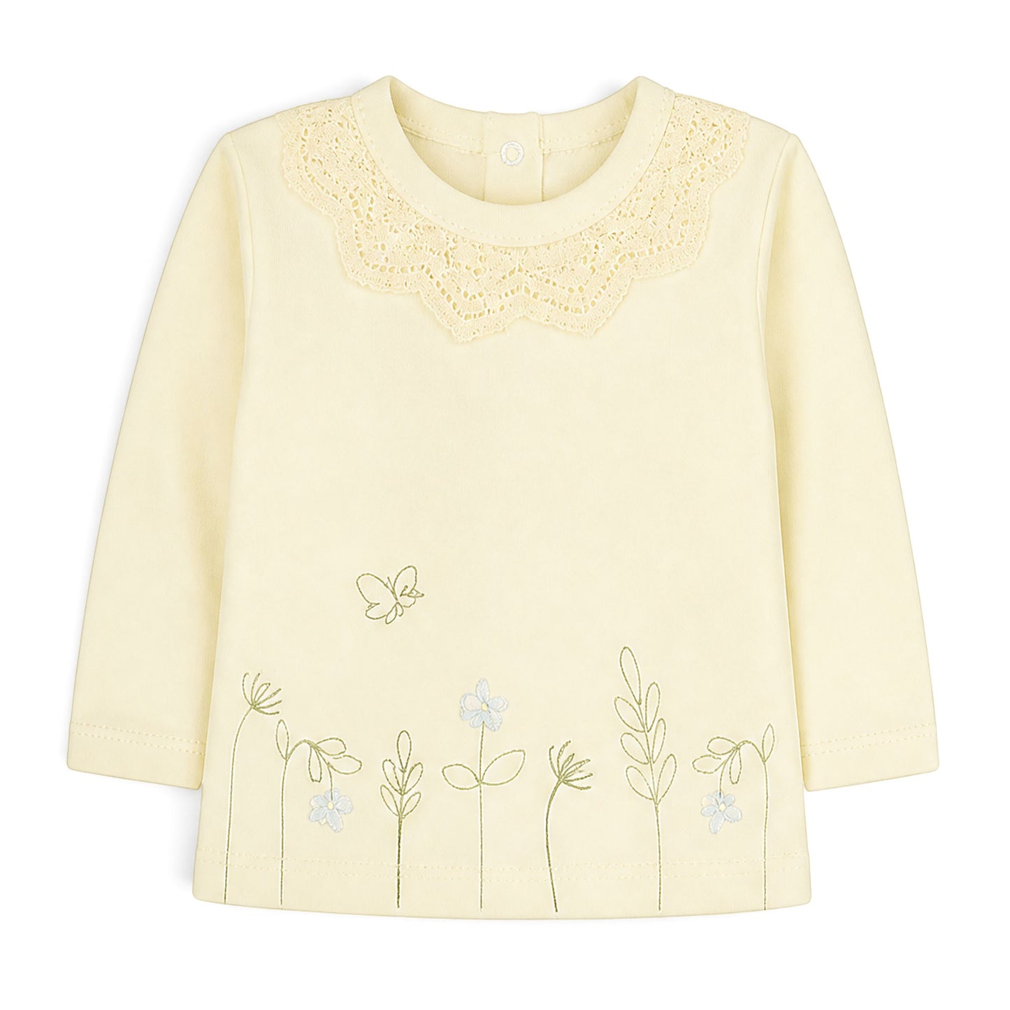 CREAM FLORAL & BUTTERFLY EMBROIDERYBABY GIRL GIFT SET