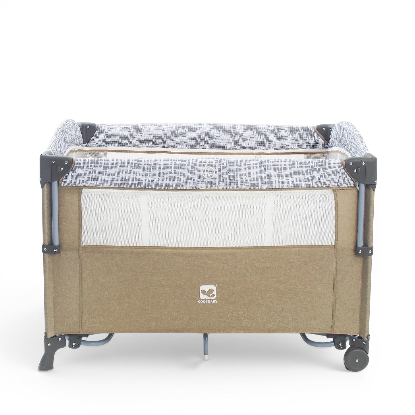 PLAY PEN KHAKI PORTABLE WITH MESH