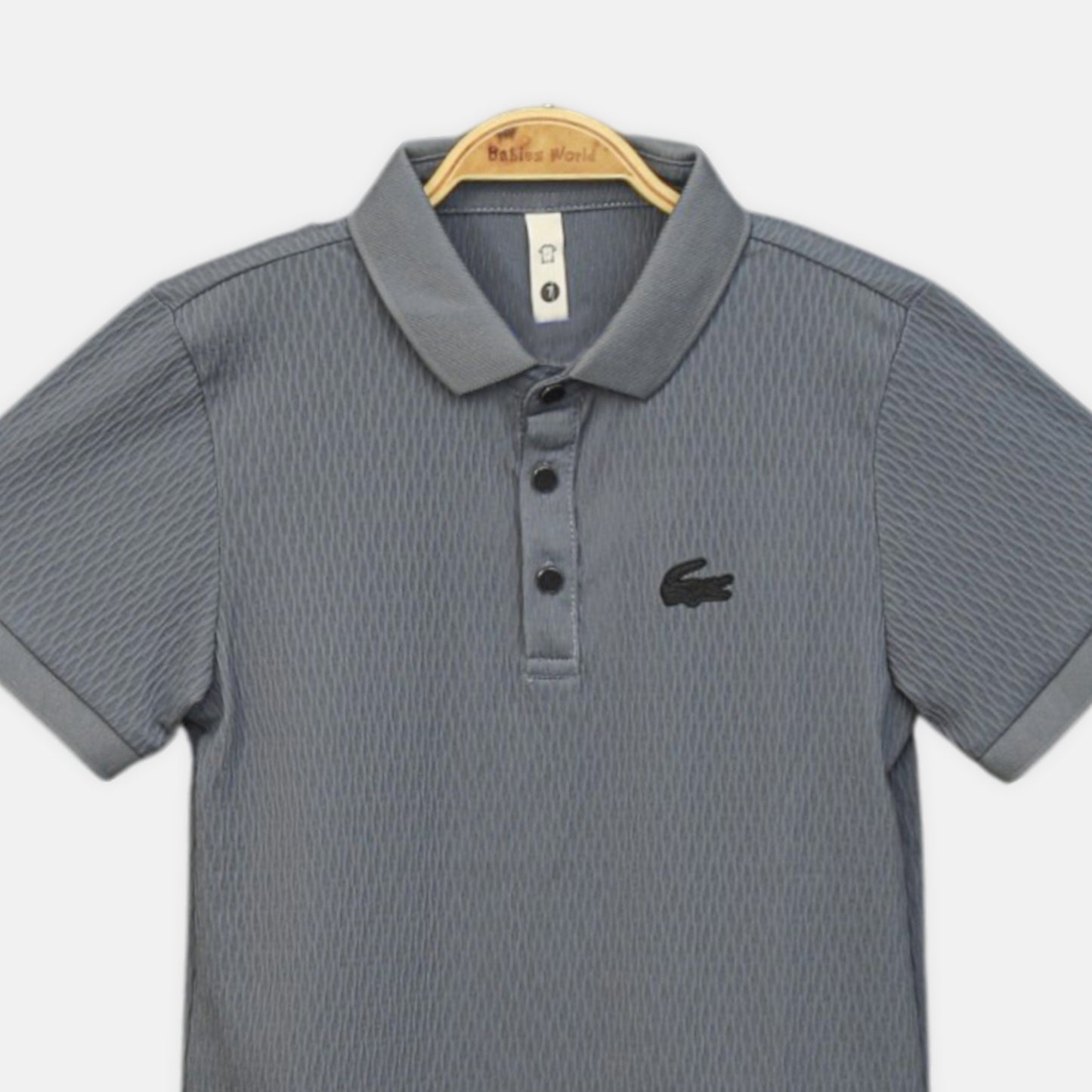 GREY TEXTURED POLO