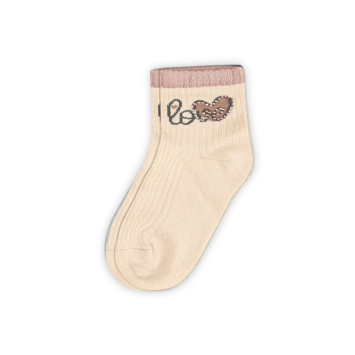 PINK "LOVE" PRINTED GIRL SOCKS
