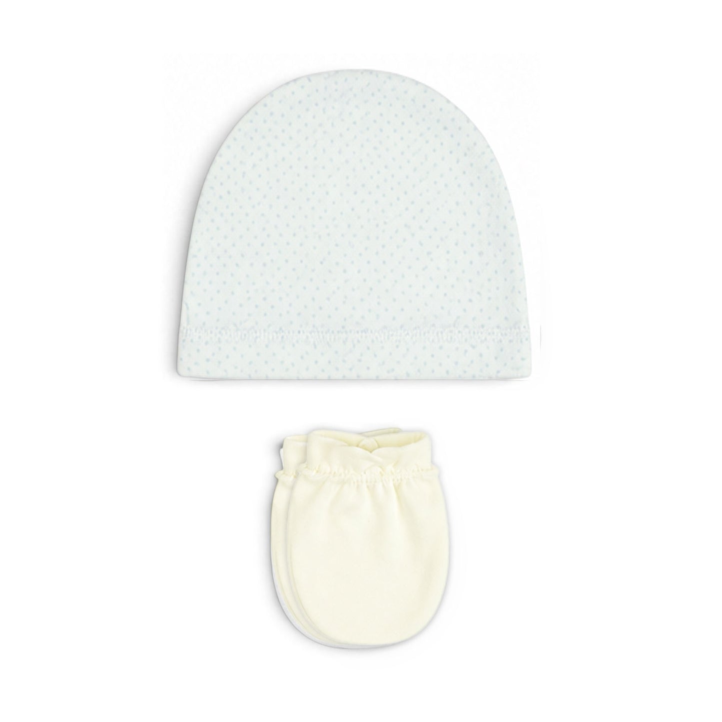 CREAM AND LIGHT BLUE VEST-STYLE BABY BOY GIFT SET