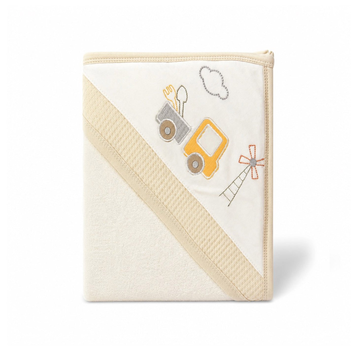 TRUCK AND WINDMILL HOODED BATH TOWEL