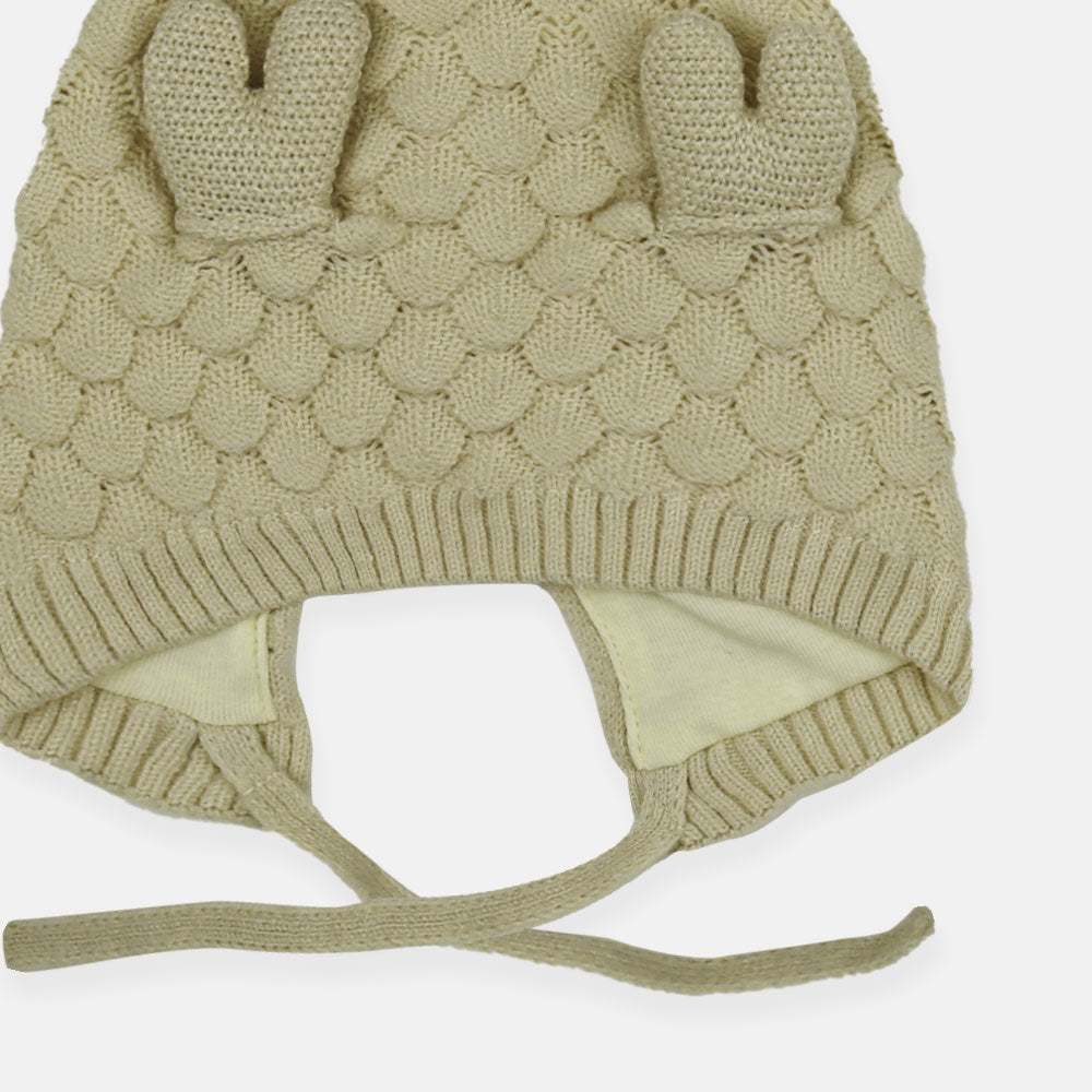 WINTER CAP SIZE: 42-44 CM IVORY TEXTURED KNIT BEANIE