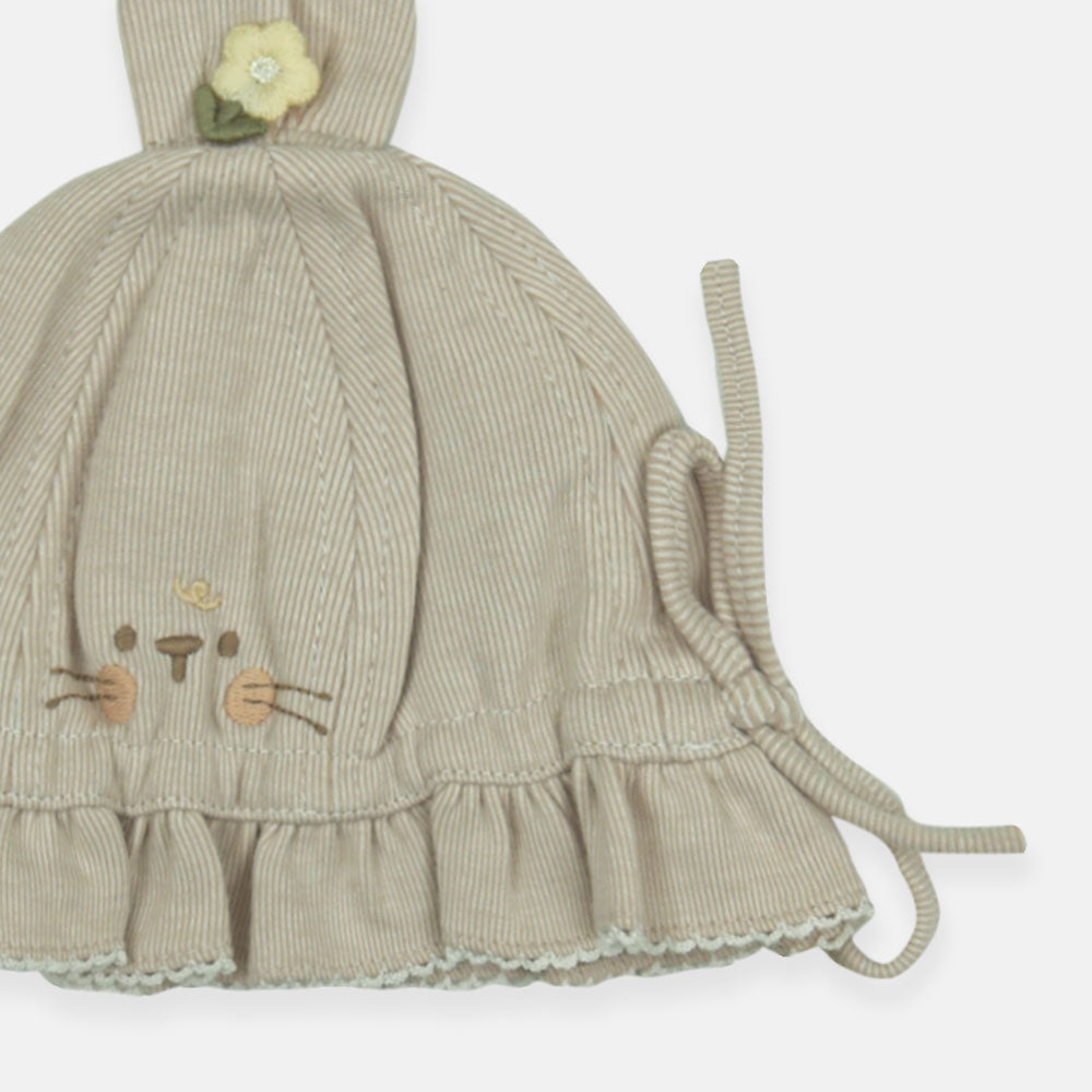 WINTER CAP SIZE: 42-44 CM IVORY BUNNY RUFFLE