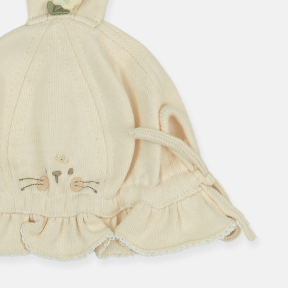 WINTER CAP SIZE: 42-44 CM CREAMY BUNNY RUFFLE