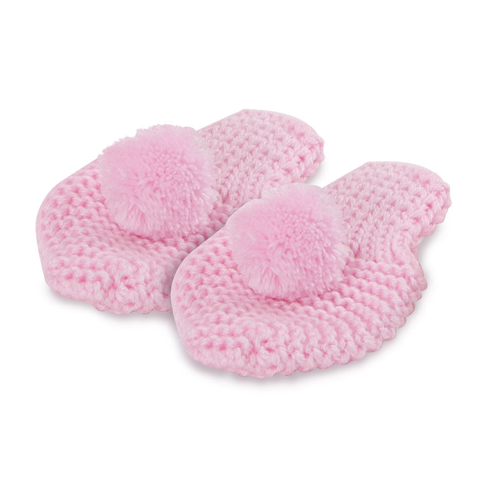 BABY WOOLEN CAP PINK KNITTED POM POM