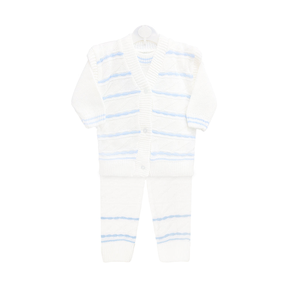 WOOLEN SUIT BLUE KNITTED