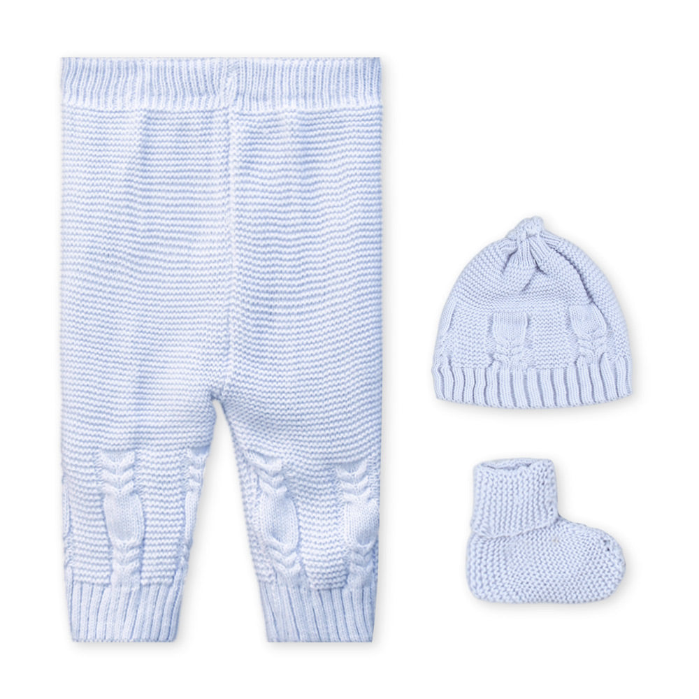 BABY WOOLEN SUIT PK-4 SKY BLUE COZY CABLES