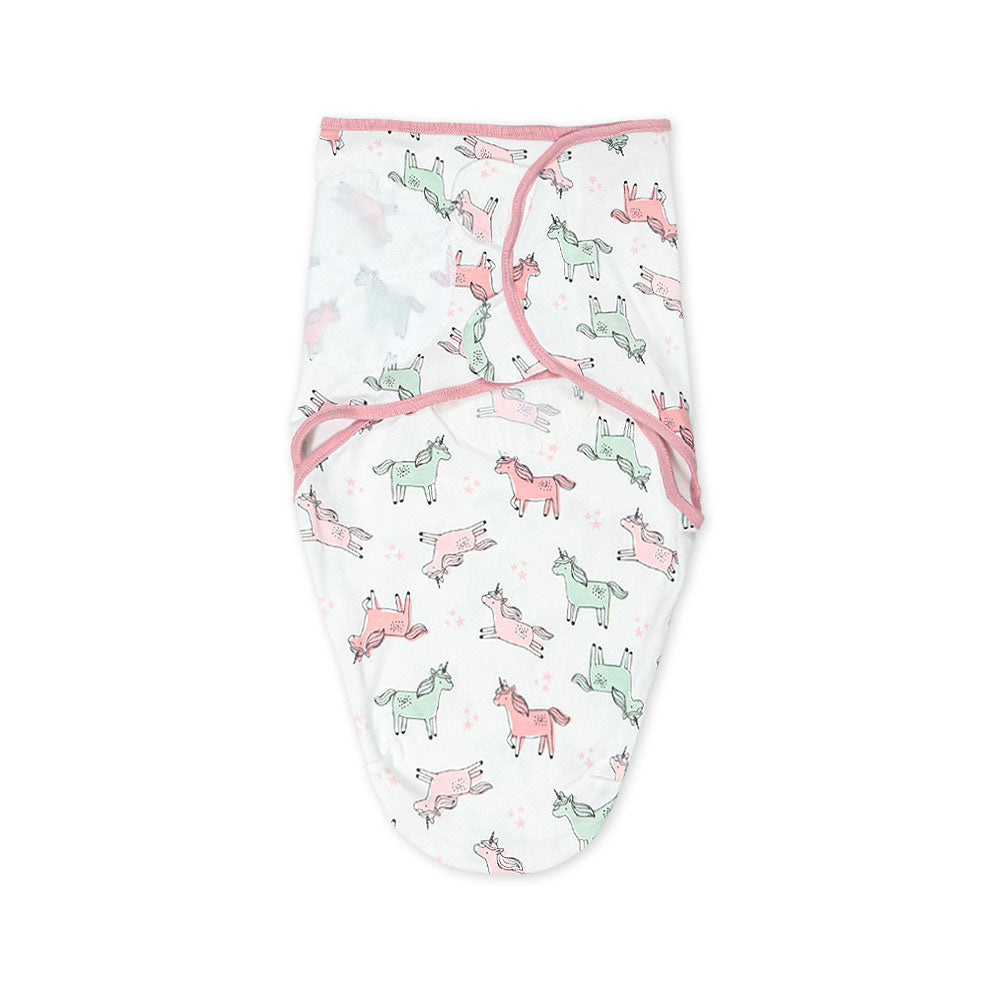 SWADDLE SHEET WHITE UNICORN & STARS