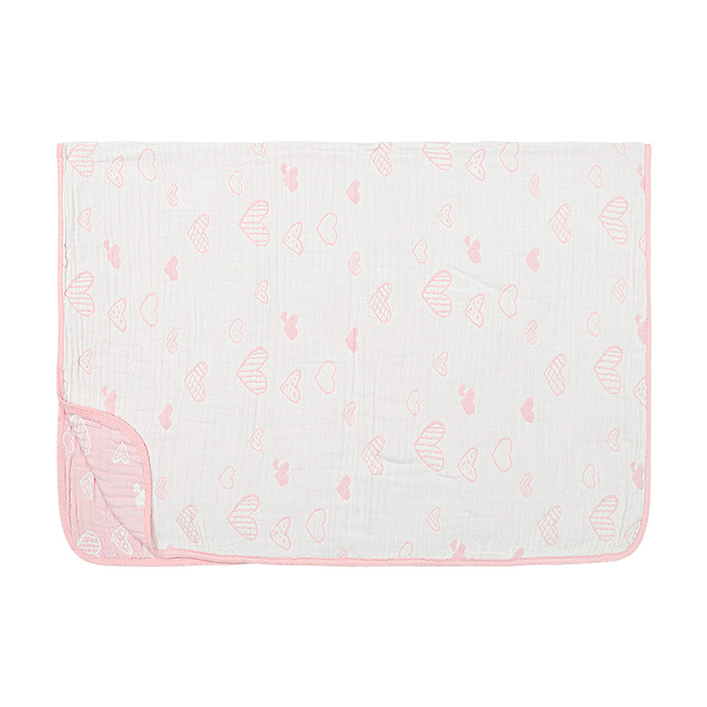 WRAPING SHEET MUSLIN PINK HEARTS