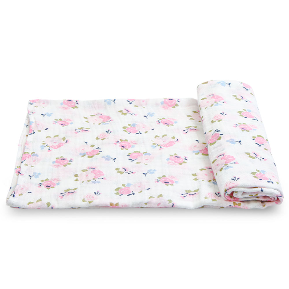 WRAPING SHEET MUSLIN PK-2 PINK FLORAL