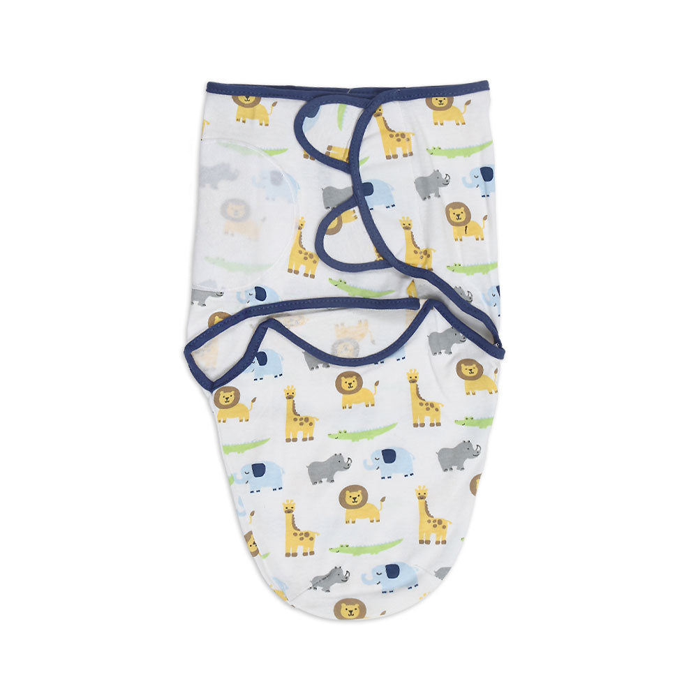 SWADDLE WRAPING SHEET WHITE ANIMAL KINDOM
