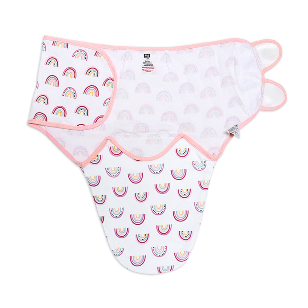 SWADDLE WRAPING SHEET BABY PINK RAINBOWS