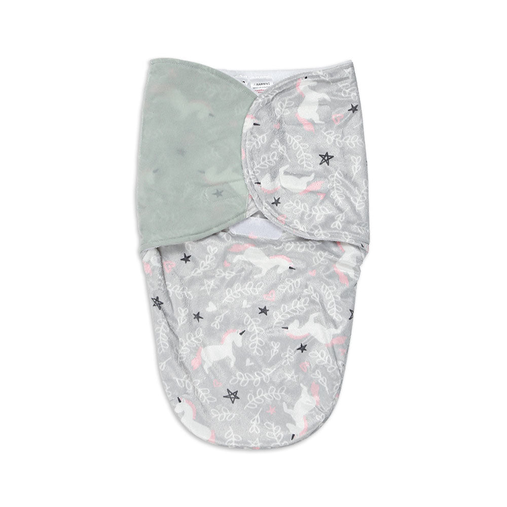 SWADDLE WRAPING SHEET GREY MAGICAL UNICORN