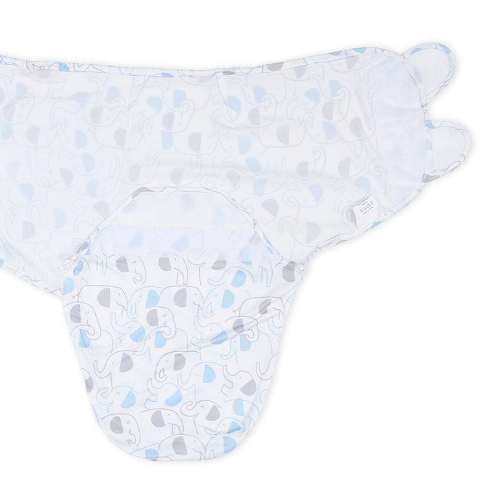 SWADDLE WRAP SILKY SOFT BLUE ELEPHANT