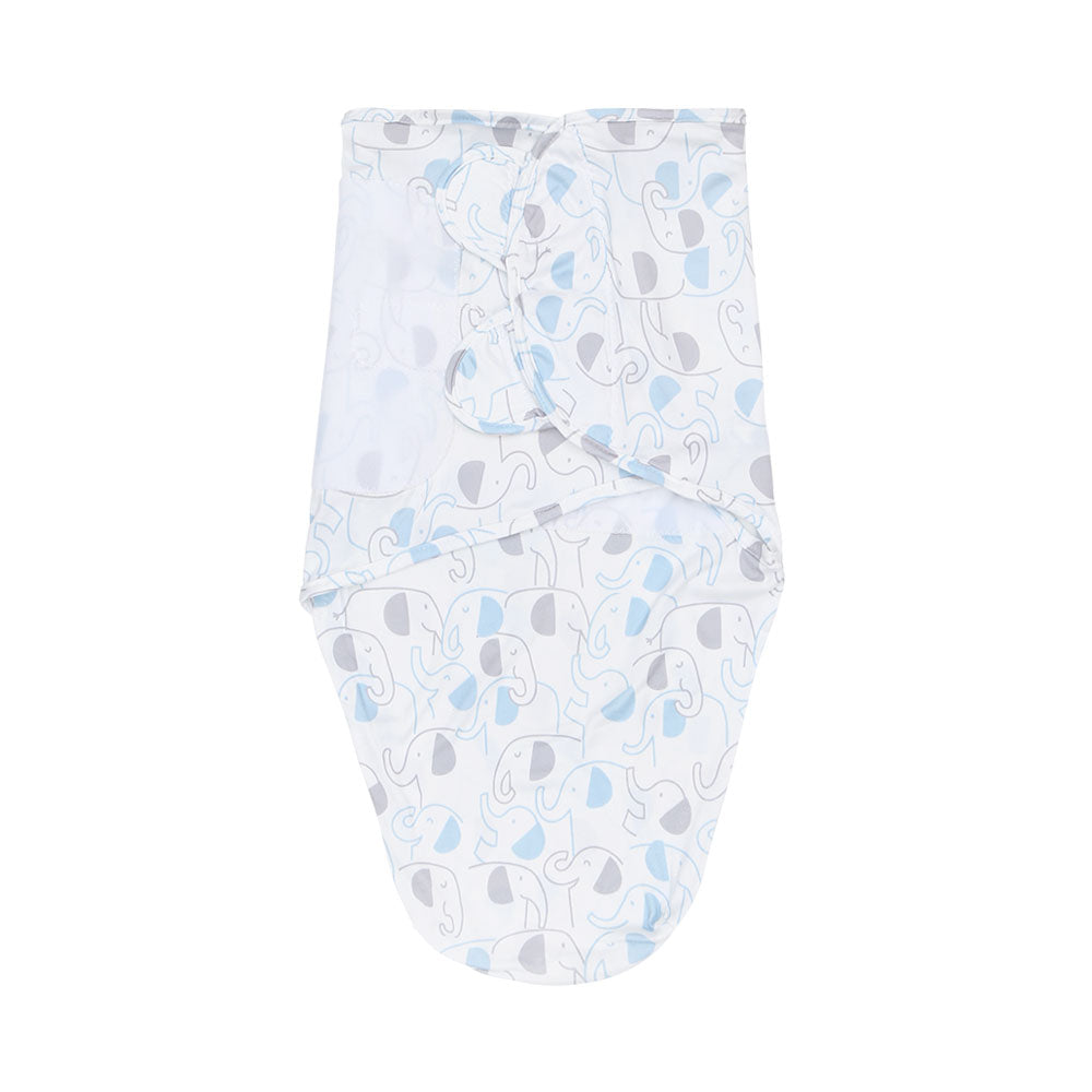 SWADDLE WRAP SILKY SOFT BLUE ELEPHANT