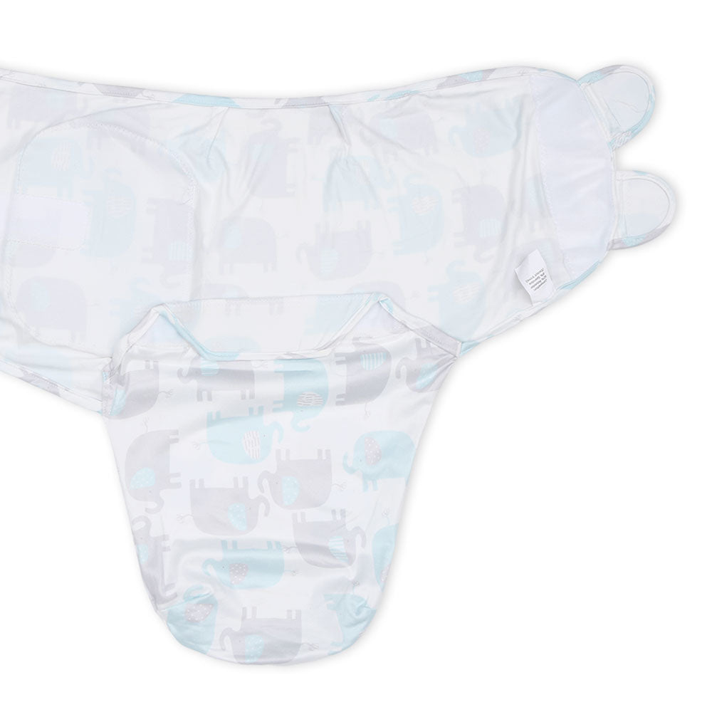 SWADDLE WRAP SILKY SOFT GREEN ELEPHANT