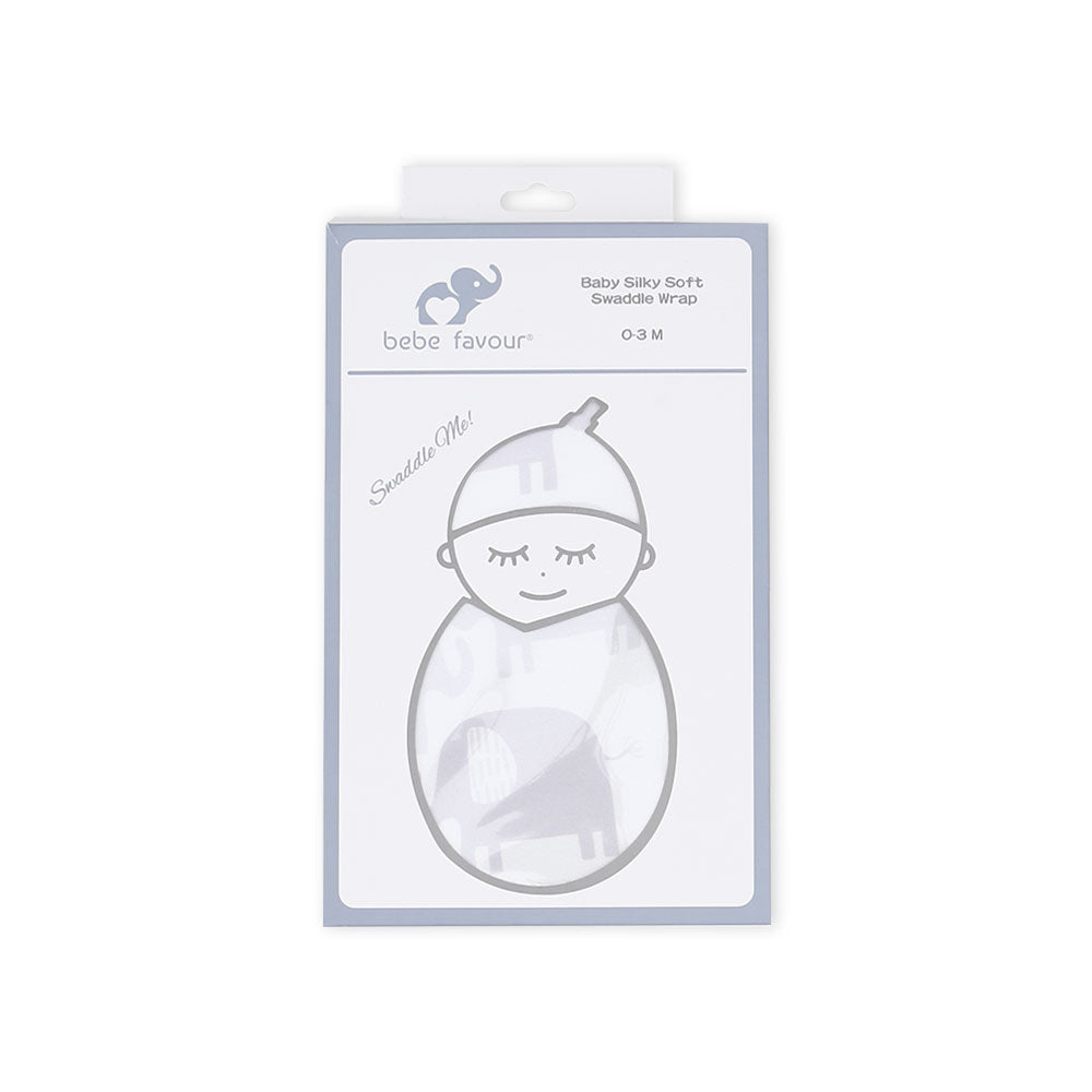 SWADDLE WRAP SILKY SOFT PURPLE ELEPHANT