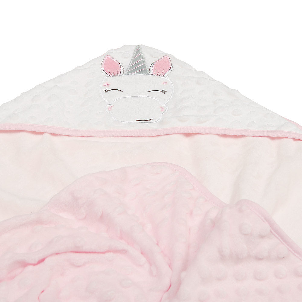 WRAPING SHEET PINK MINKY HAPPY UNICORN