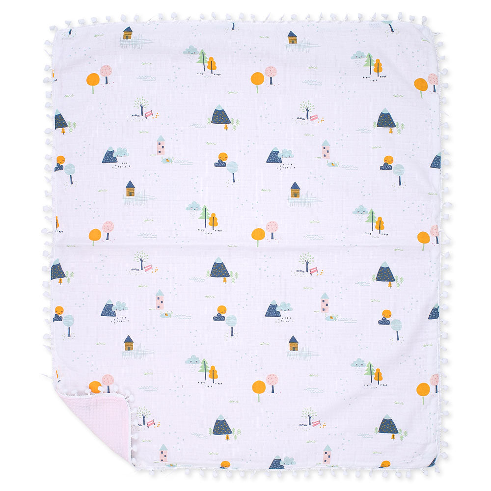WRAPING SHEET DOUBLE PLY PINK CLOUD MUSLIN