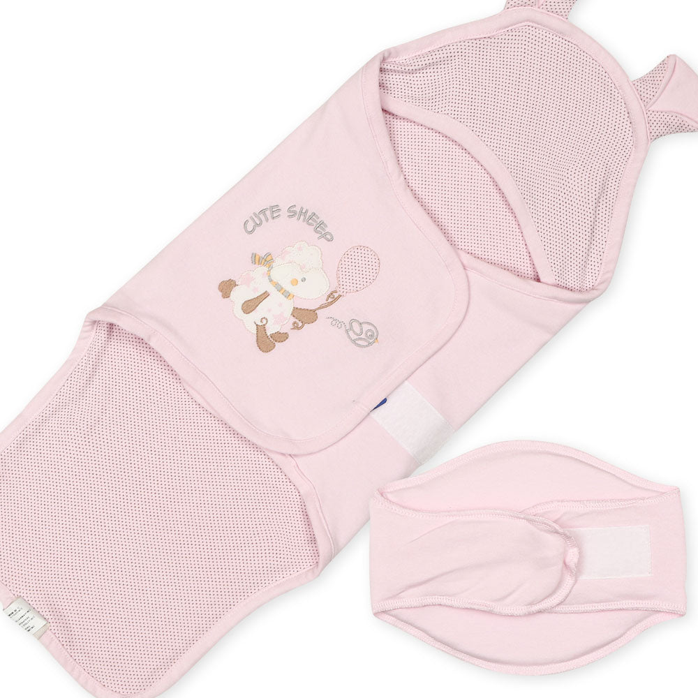 SWADDLE SHEET GIRL PINK CUTE SHEEP