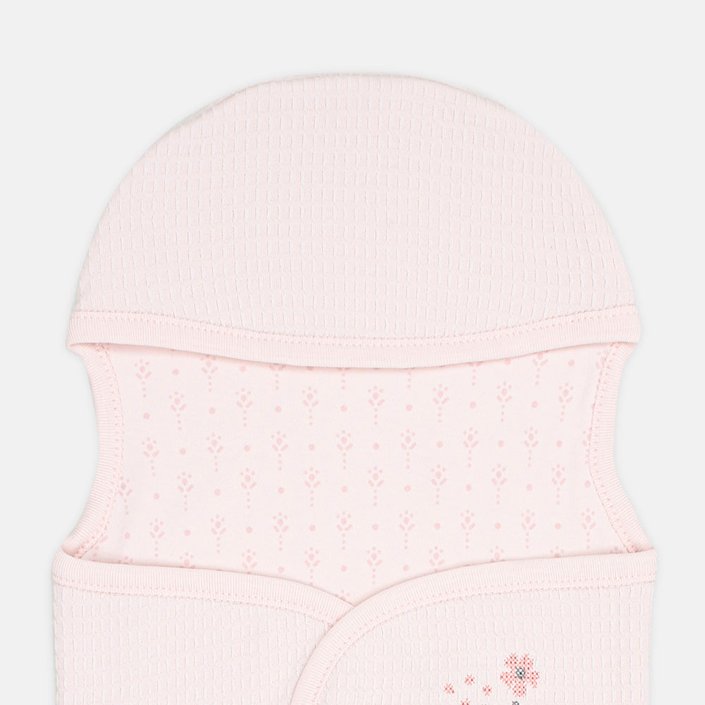 SWADDLE SHEET PINK TEXTURED