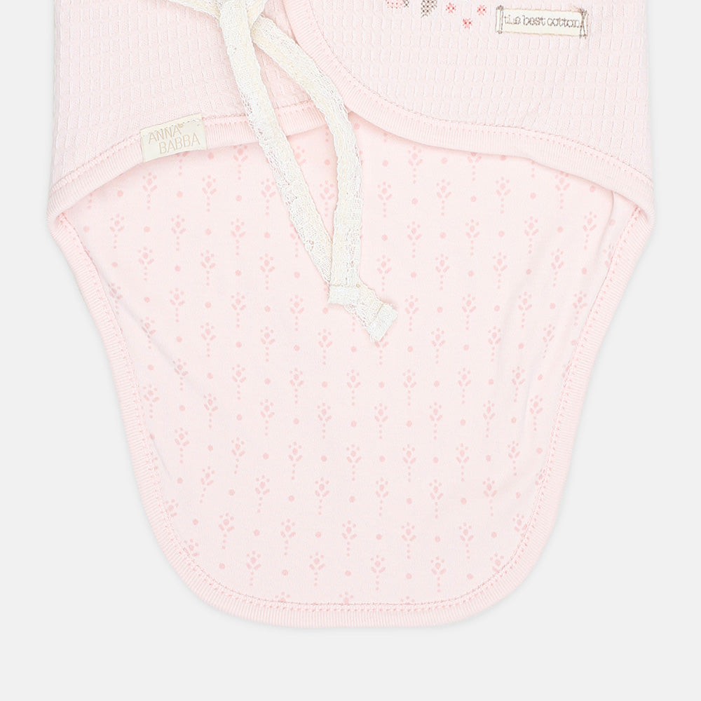 SWADDLE SHEET PINK TEXTURED