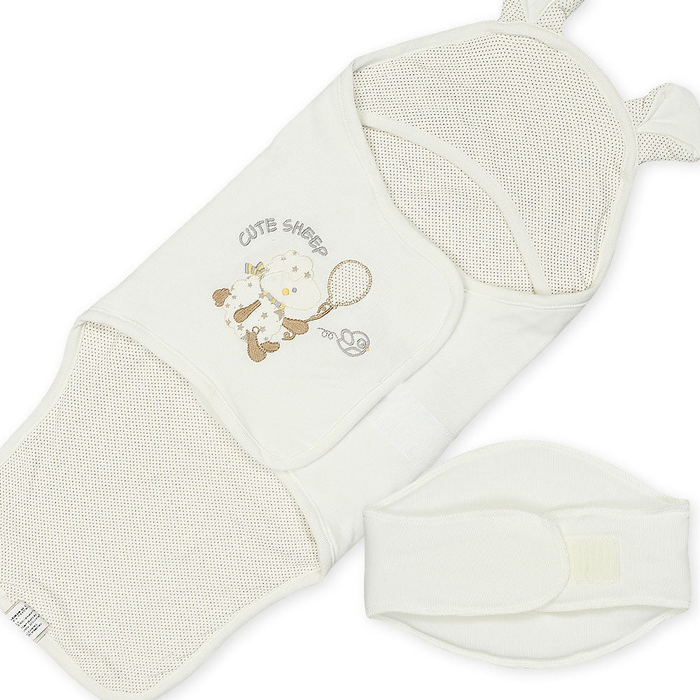 SWADDLE SHEET UNI SEX WHITE CUTE SHEEP